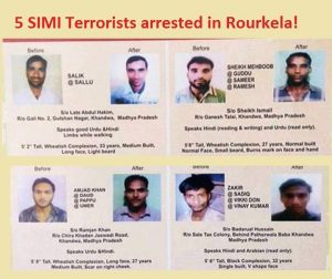 Five SIMI terrorists arrested from Odisha