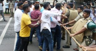 police congress workers clash