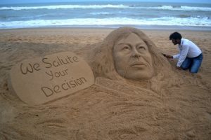 Sudarsan Creates Sand Art On ‘Iron Lady’ Irom Chanu Sharmila