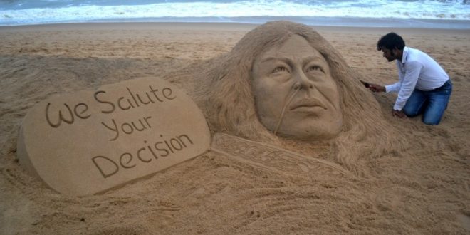 Sudarsan Creates Sand Art On ‘Iron Lady’ Irom Chanu Sharmila