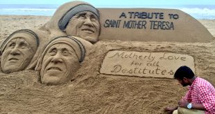 Sudarsan Pays Tribute To Mother Teresa Through Sand Art