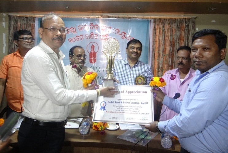 JSPL Barbil Honored For Outstanding CSR Practices In Keonjhar