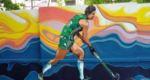 Colours from flags inspire wall paintings with spirit of hockey near Kalinga Stadium