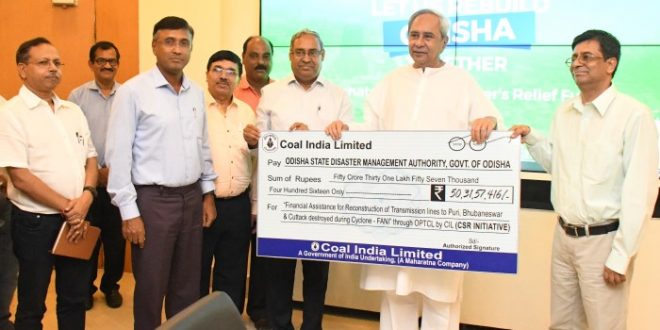 Coal India gives Rs 50.30 crore for electricity infra in Fani-hit Odisha
