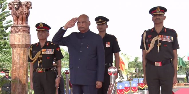 President Kovind presents Colours to Corps of Army Air Defence