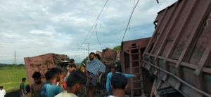 Eight wagons of a goods train derailed on Dhamra Port railway line