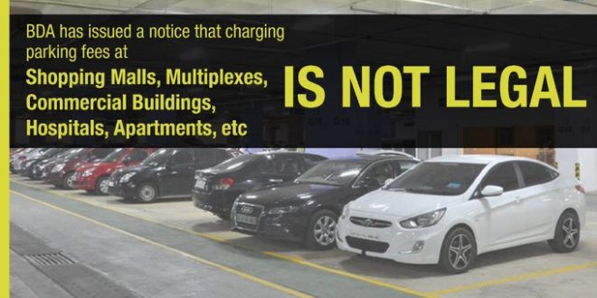 Charging parking fees at malls, multiplexes ‘illegal’: BDA