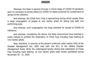 Odisha govt prohibits Chhat Puja