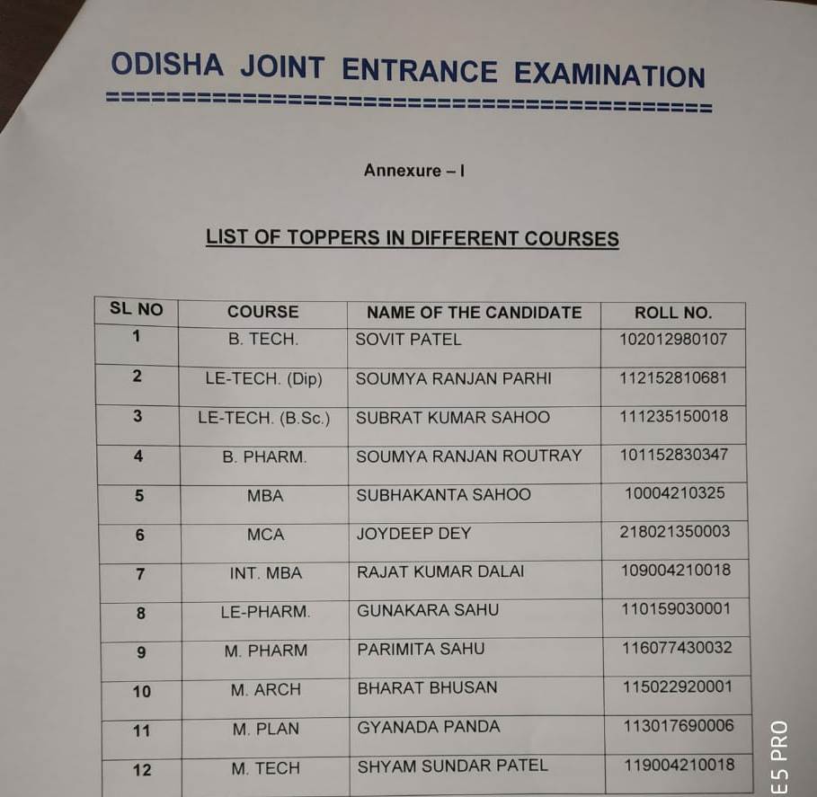 OJEE results 2020 