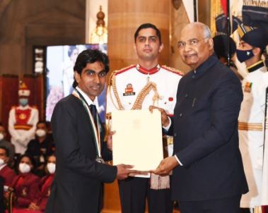 Pramod Bhagat receives Khel Ratna Award