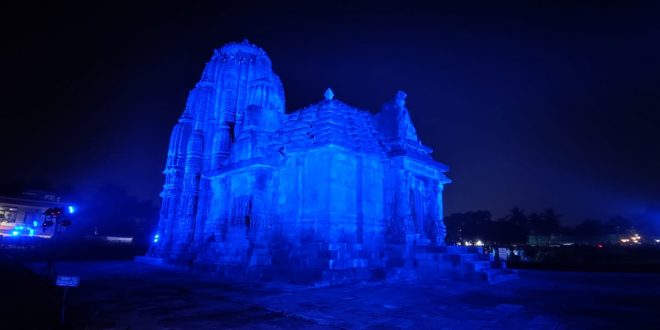Rajarani Temple illuminated