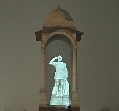 hologram statue of Netaji Subhas Chandra Bose