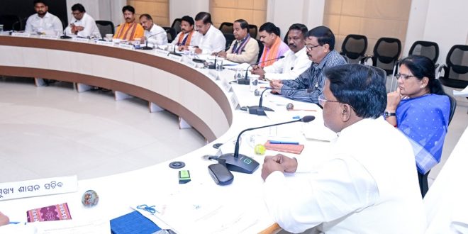 Mohan Charan Majhi chairing cabinet meeting